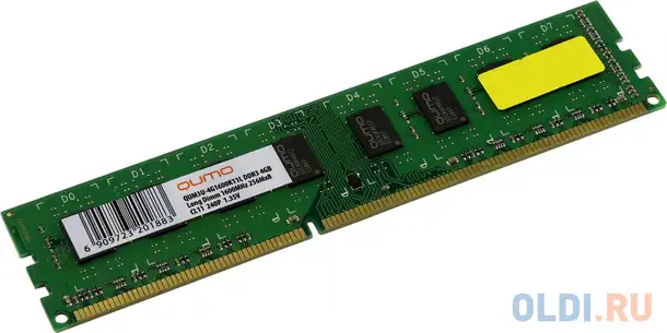 Оперативная память для компьютера qumo qum3u-4g1600k11 so-dimm 4gb ddr3 1600 mhz, фотография 1