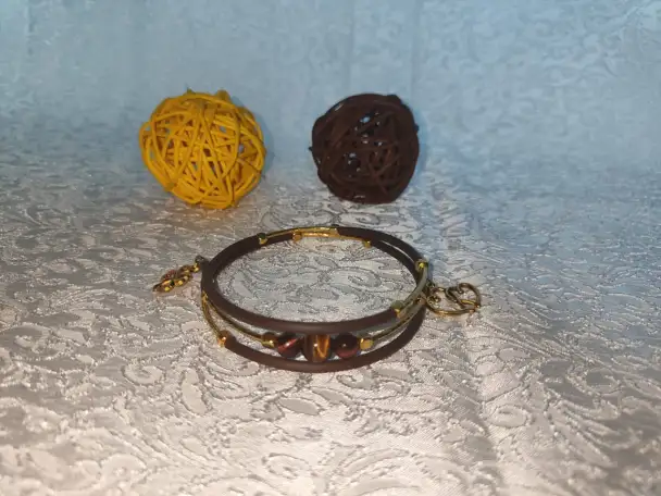 Браслет ручной работы Тигровый глаз, фотография 1