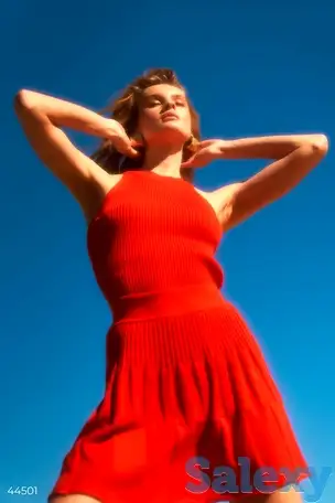 Оранжевый вязаный топ, фотография 1