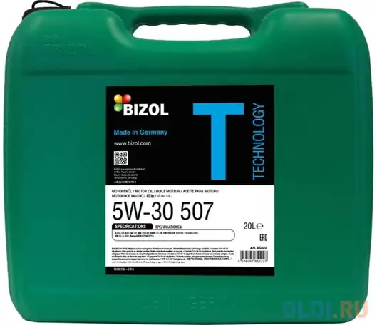 85822 bizol нс-синт. мот.масло technology 5w-30 507 sm c3 (20л), фотография 1