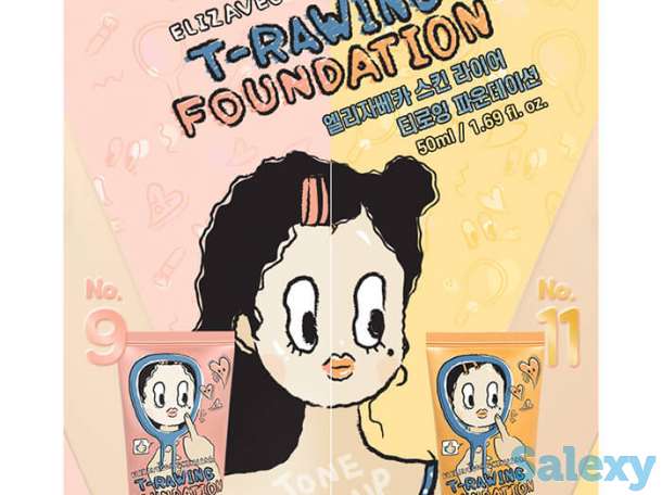 Тональный крем elizavecca skin liar t-rawing foundation, цвет #9 light beige | светлый бежевый, фотография 2