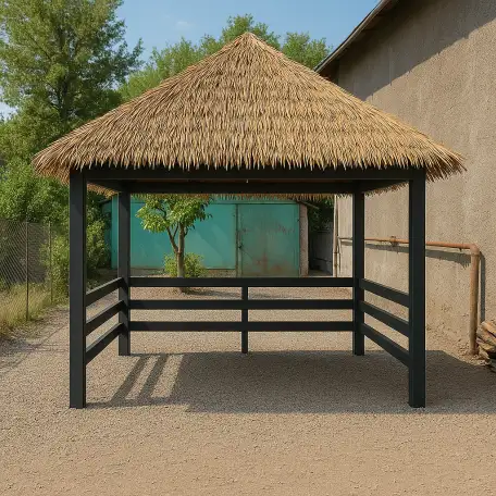 Биседки тапчаны пляжные зонты в стиле бунгало,тропикал лофт, фотография 2