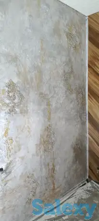 Профессиональное нанесение декоративной штукатурки на стены и потолок от опытного мастера, фотография 2