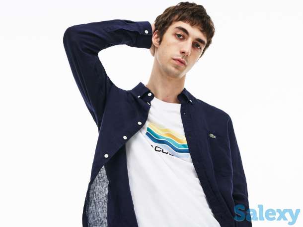 Мужская льнаная рубашка lacoste regular fit, фотография 1