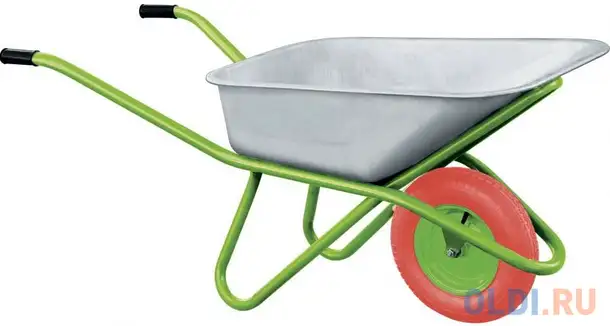 Тачка садово-строительная с pu колесом, грузоподъемность 180 кг, объем 90 л//, фотография 1