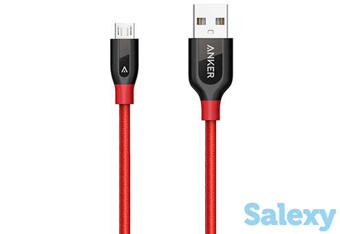 Кабель anker powerline+ micro usb cable 3m a8144h91. красный, фотография 2