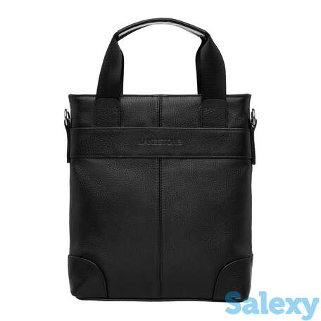 Мужская деловая сумка вертикальная russell black, фотография 1