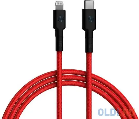 Кабель lightning usb type c 1м xiaomi al873k круглый красный, фотография 1