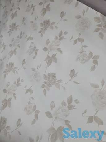 Скатерть клеенка производство Италия белая с серебром Розы, фотография 1