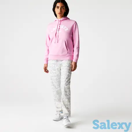 Женская флисовая худи lacoste свободного кроя с принтом, фотография 1