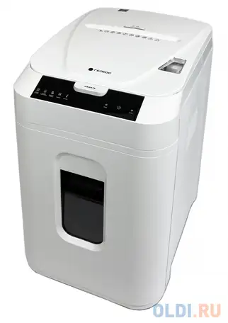 Шредер heleos ап40-5 белый с автоподачей (секр.p-5) фрагменты 180лист. 37лтр. скрепки, фотография 1