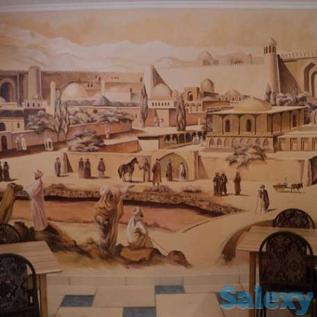 Картины, портрет, настенная роспись, лепка на стене, фотография 4