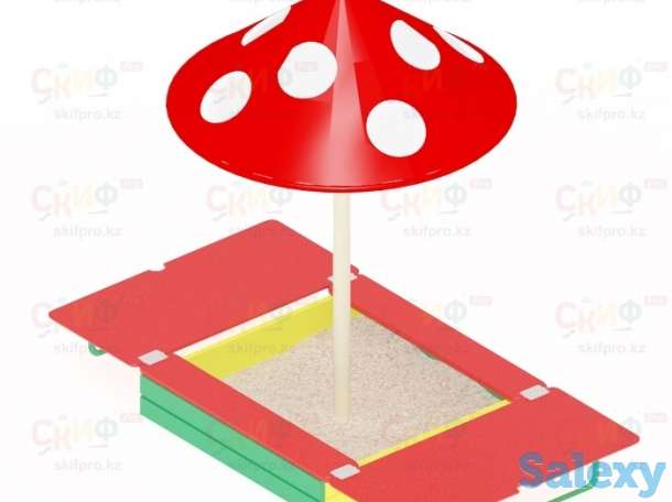 Песочница с крышкой и с грибком ИО 512, фотография 1