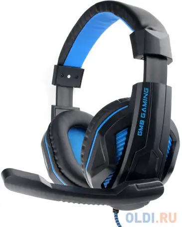 Игровая гарнитура проводная gembird mhs-g215 черный синий, фотография 1