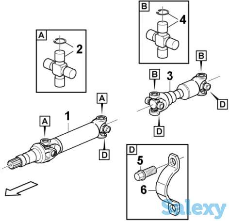 Кардан передний, задний на экскаватор-погрузчик Caterpillar 428 (C, D, E, F), 432 (C, D, E, F) Кат, Cat, фотография 1