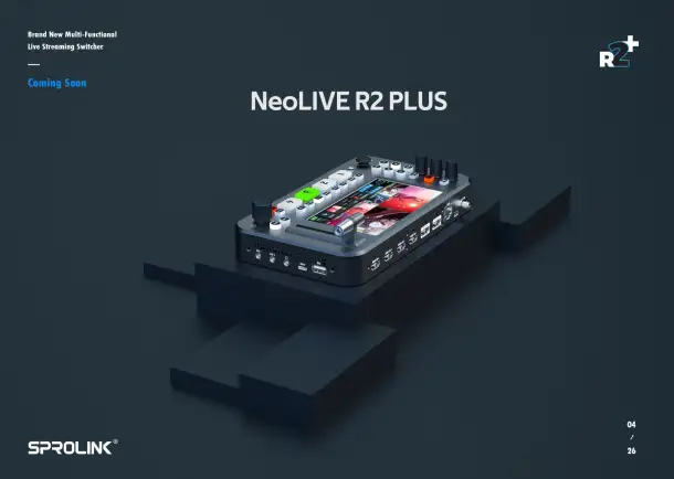 Видео микшер Sprolink Neolive r2plus дисплеем для стримов новый, фотография 6