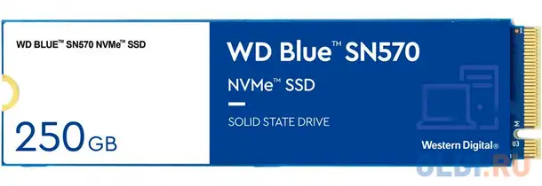 Ssd жесткий диск m.2 2280 250gb blue wds250g3b0c wdc, фотография 1