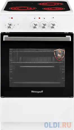 Плита электрическая weissgauff wes e2v02 ws белый, фотография 1
