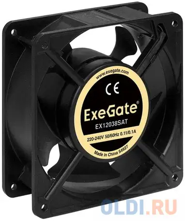 Exegate ex289021rus вентилятор 220в exegate ex12038sat (120x120x38 мм, sleeve bearing (подшипник, фотография 1