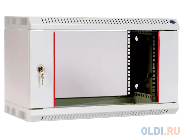 Шкаф настенный 6u цмо шрн-6.480 600х480mm дверь стекло, фотография 1