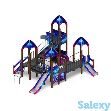 Детский игровой комплекс «космопорт (космос) (винтовой скат)» дик 2.14.02-02 н=750, н=1200, н=2000, фотография 1
