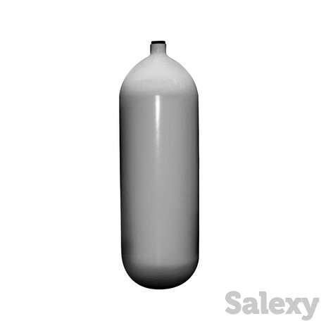 Баллон для сжатого воздуха стальной, 230bar, d204мм, белый, без вентиля и башмака, фотография 1