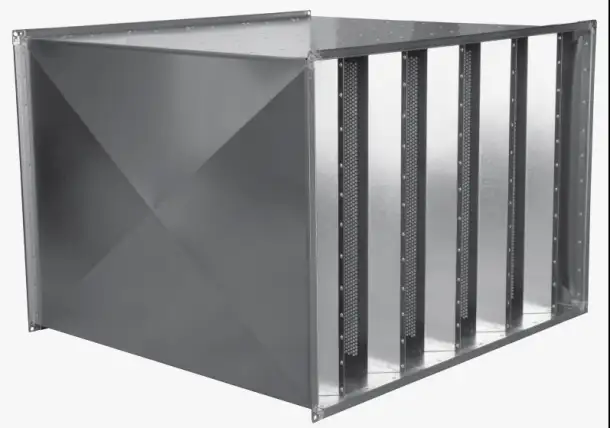 Шумоглушитель вентиляционный прямоугольный, Размер1: 100.-2000 мм, Размер2: 100.-2000 мм, L 480.-1500 мм, фотография 1