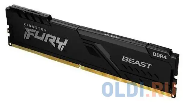 Оперативная память для компьютера kingston fury beast black dimm 8gb ddr4, фотография 1
