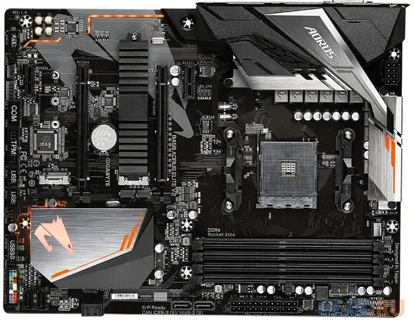 Материнская плата gigabyte b450 aorus elite v2, фотография 1