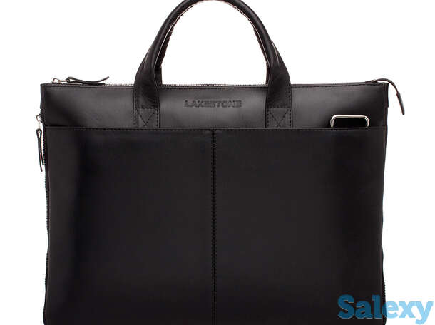 Кожаная деловая сумка для ноутбука bolton black, фотография 1