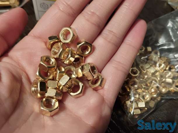 Гайки латунные шестигранные DIN 934, фотография 1