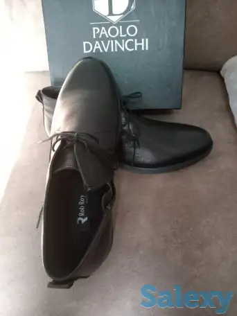 Мужские кожаные демисезонные ботинки., фотография 1