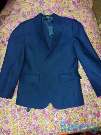 Продам пиджак + жилет тёмно-синий, фотография 1
