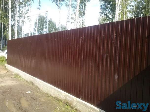 строительство забора из профлиста, фотография 1