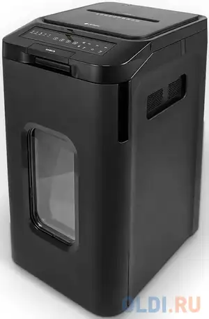 Шредер heleos ап55-4 черный с автоподачей (секр.p-4) фрагменты 400лист. 55лтр. скрепки, фотография 1