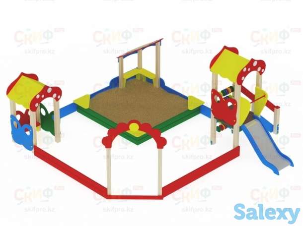 Песочный дворик Полянка с горкой ИО 545, фотография 1