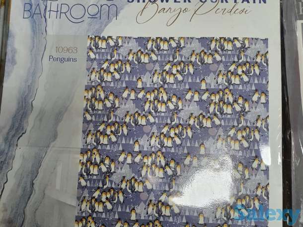 Шторки для душа и ванны, сделано в Турции, пингвины эстетика, фотография 1