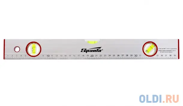 Уровень алюминиевый, 2000 мм, 3 глазка, линейка// sparta, фотография 1