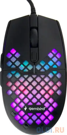 Gembird mg-760 черный usb {мышь игровая, 3200dpi, 6кн, подсветка, 1,8 м., фотография 1