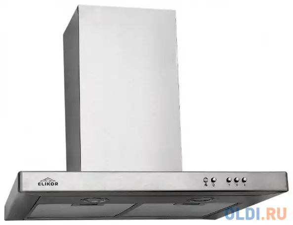 Вытяжка каминная elikor квадра серебристый 60н-430-к3д, фотография 1