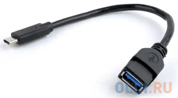 Адаптер type-c 0.2м cablexpert a-otg-cmaf3-01 круглый черный, фотография 1
