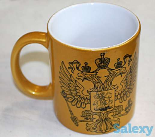 Золотые кружки с нанесением. Принты и надписи на золотой кружке., фотография 1