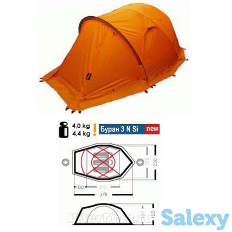 Палатка нормал буран 3n si оранжевая, фотография 2
