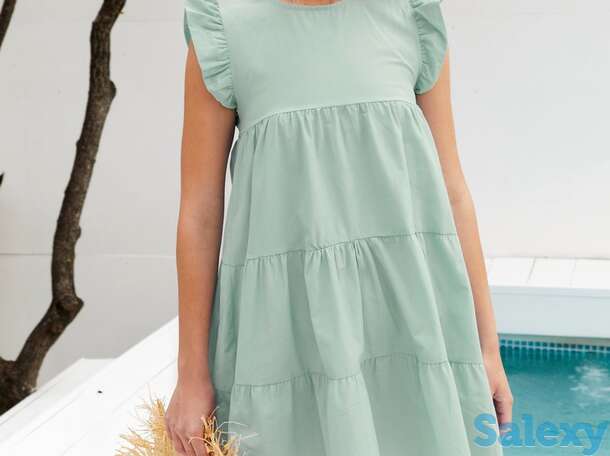 Хлопковое платье оливкового цвета, фотография 1