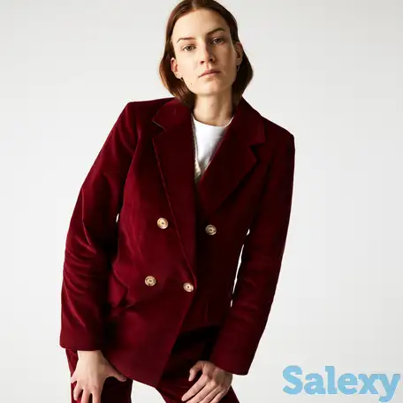 Женский двубортный вельветовый пиджак lacoste, фотография 1