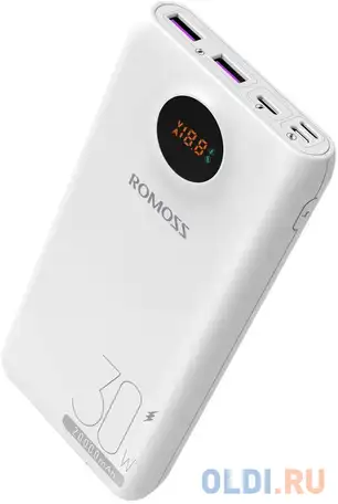 Внешний аккумулятор power bank 20000 мач romoss sw20s pro белый, фотография 1