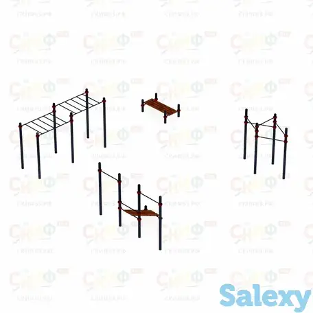 Воркаут  32 (89) | шесть турников, скамьи для пресса, рукоход, фотография 1