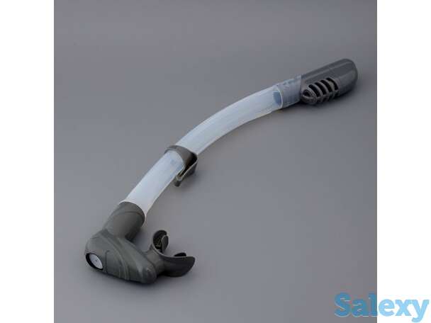 Трубка подводная sargan агидель (прозрачный силикон) серая стальная, фотография 1