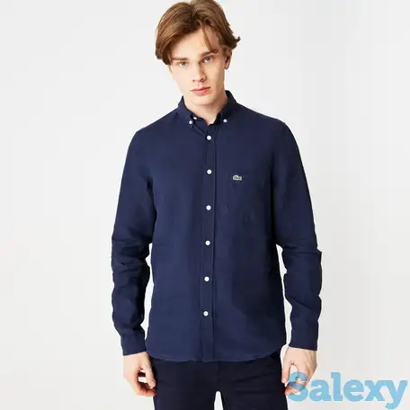 Мужская льняная рубашка lacoste regular fit, фотография 1