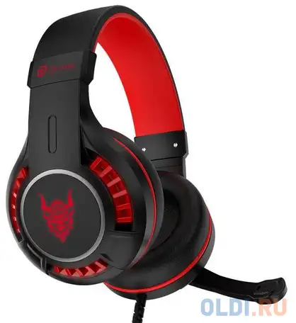 Наушники с микрофоном оклик hs-l610g samurai черный/красный 2.2м мониторные usb оголовье, фотография 1